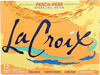 La Croix Peach Pear Flavored Sparkling Water, 12 Packs, Zero Calories, 144 Fluid Ounces (Pack Of 2)