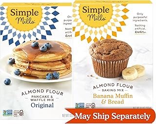 Almond Flour Baking Mix, Banana Muffin & Bread Mix and Simple Mills Almond Flour Pancake Mix & Waffle Mix - Gluten Free, Plant Based, Paleo Friendly (Pack of 2)