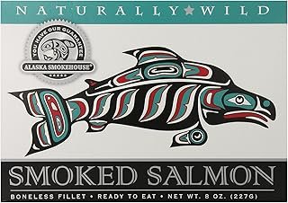 Alaska Smokehouse Naturally Wild Boneless Smoked Salmon Fillet, Gift Box, 8 oz. (Pack of 6)