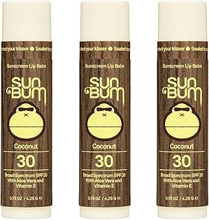 Sun Bum Spf 30 Sunscreen Lip Balm Vegan and Cruelty Free Broad Spectrum Uva/uvb Lip Care With Aloe and Vitamin E for Moisturized Lips Coconut Flavor 3 Pack