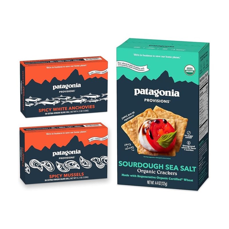 Patagonia Provisions Spicy Lovers Fish Sampler with Sourdough Sea Salt Crackers