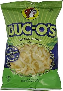 Buc-ees Buc-Os: Sweet Onion Flavored Snack Rings Puff Snacks From Texas, Gluten Free, Each Bag is 2 Ounces (One 2 Ounce Bag)