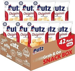 Utz Original 1 Oz Bags, 42 Count Crispy Potato Chips Made from Fresh Potatoes, Crunchy Individual Snacks to Go, Cholesterol Free, Trans-Fat Free, Gluten Free Snacks