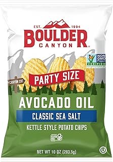 Boulder Canyon Avocado Oil Classic Sea Salt Kettle Style Potato Chips, 10 OZ