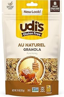 Udi's Gluten Free Au Naturel Granola, Dairy Free and Egg Free, Pure Honey , 11Ounce (Packaging May Vary)