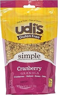 Udis Gluten Free Cranberry Granola, 12 Ounce - 6 per case.