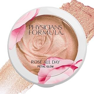 Physicians Formula Rosé All Day Highlighter Blush Face Powder, Shimmer Petal Glow, Pink Soft Petal, Dermatologist Tested, Clinicially Tested