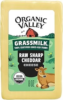 Organic Valley Grassmilk Raw Sharp Cheddar Cheese Block, 8 Oz