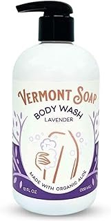 VERMONT SOAP Body Wash, Natural Body Wash with Shea Butter, Mild Gel Body Wash for Moisturizing and Soothing Skin, Fragrance Free Body Wash for Women & Men (Lavender, 12oz)