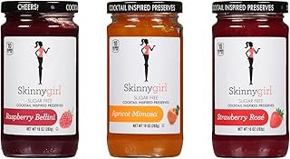 Skinnygirl Sugar Free Kosher Preserves Variety Pack, Strawberry, Raspberry, and Apricot, 10 Ounce Jars (Pack of 3)
