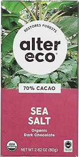 Alter Eco CHOCOLATE BAR DARK SEASALT, 2.82OZ, 12PACK