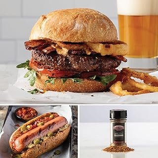 Omaha Steaks Burgers and Franks Flight (16 Steak Burgers, 16 Gourmet Jumbo Franks, 1 jar Seasoning)