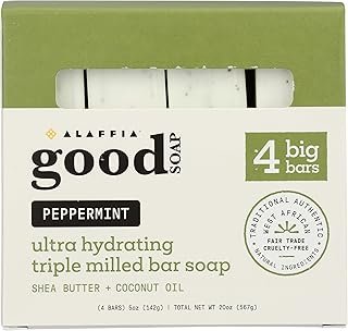 Alaffia Peppermint Good Soap Value Pack 4 Count, 20 OZ