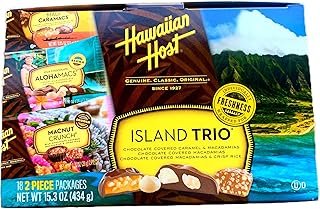 Hawaiian Host Island Trio Gift Pack 18 Count Chocolate and Macadamia