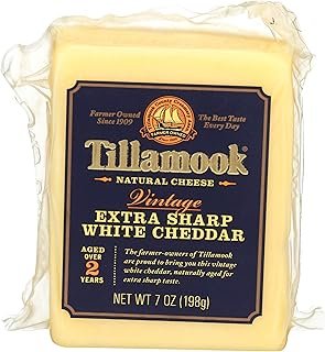 Tillamook Vintage White Cheddar Cheese Deli, Extra Sharp, 7 Ounce (Pack of 12)