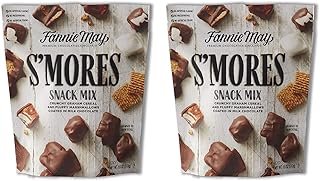 Fannie May mores Snack Mix, Milk Chocolate Covered Mini Marshmallows and Graham Cereal, 18oz Bag, 2 Pack