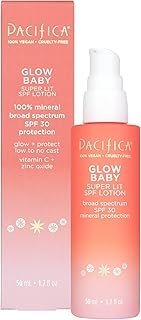 Pacifica Beauty Glow Baby Super Lit SPF 30 Lotion, Skincare, Broad Spectrum, UVA/UVB Sun Protection, Zinc Oxide, Mineral Sunscreen, Face Lotion, Tinted Moisturizer, Vegan, 1.7 fl oz (1 Count)