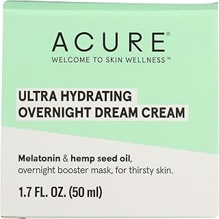 Acure Ultra Hydrating Overnight Dream Facial Cream, Vegan, 1.7 Fluid Ounce (Pack of 1)