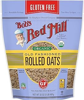 Bob's Red Mill Gluten Free Organic Old Fashioned Rolled Oats, 2 Pound (Pack of 4)