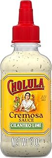 Cholula Cremosa Sauce, Cilantro Lime, Mild Heat, Creamy Squeezable Topping for Tacos, Enchiladas, Soup, Tostadas, Eggs and More, 8 fl oz