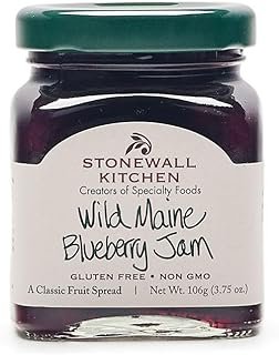 Stonewall Kitchen Gourmet Wild Maine Blueberry Jam, Bursting with Tiny, Hand Raked Maine Blueberries, Made in USA, Comes in Beautiful Jar, 3.75 oz