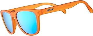 goodr Donkey Goggles Polarized Sunglasses for Men & Women, Medium Sized (OG), Orange Translucent Frame with Blue Mirrored Reflective Lenses, UV400 Protection, No Slip, No Bounce