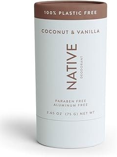 Native Plastic Free Deodorant Contains Naturally Derived Ingredients, 72 Hour Odor Control | Deodorant for Women & Men, Aluminum Free with Baking Soda, Coconut Oil and Shea Butter | Coconut & Vanilla
