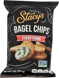 STACY'S PITA CHIPS, Bagel Chips,Everything, Pack of 12, Size 7 OZ - No Artificial Ingredients GMO Free