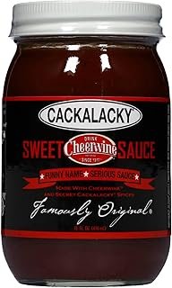 Famously Original Cackalacky Cheerwine Sweet BBQ Sauce - 16 oz - Cherry-Flavored Gourmet Sauce for Grilling, Marinades & Dips