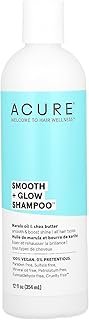 Acure Smooth + Glow Shampoo | Featuring Marula Oil & Shea Butter to Tame Frizz & Amp Up The Shine Factor, 12 Fl Oz