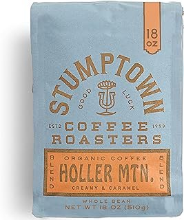 STUMPTOWN COFFEE ROASTERS Medium Roast Organic Whole Bean Coffee - Holler Mountain 18 Ounce Bag With Flavor Notes Of Citrus Zest, Caramel And Hazelnut