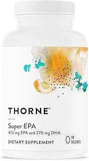 THORNE Super EPA - Omega-3 Fatty Acids EPA 425mg & DHA 270mg Supplement - Support Brain, Cardiovascular, Joints & Skin* - Gluten, Dairy & Soy-Free - 90 Gelcaps