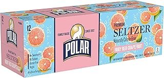 POLAR Beverages Seltzer Water Ruby Red Grapefruit, 12 fl oz cans, 12 pack