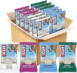 CLIF Bar Variety Pack - 4 Flavors - Made with Organic Oats - Energy Bars - Non-GMO - Plant Based Protein Bars (12 Pack)