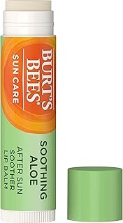 Burt's Bees Sun Care Lip Balm, After Sun Soother, Soothing Aloe, 100% Natural Origin, 1 Tube in Blister Box