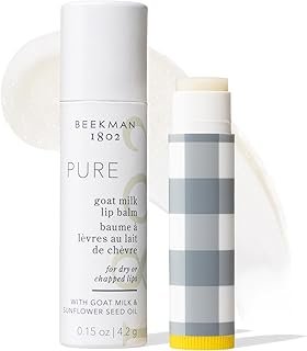 Beekman 1802 Goat Milk Lip Balm - Nourishes, Hydrates & Softens Lips - Prevents & Treats Dry & Chapped Lips - Cruelty-Free Lip Care