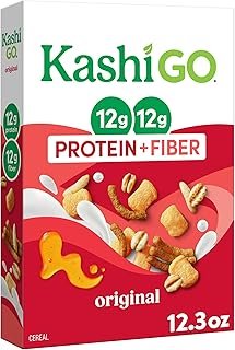 Kashi GO Protein Cereal, 12g Protein, 12g Fiber, Original, 12.3oz Box (1 Box)