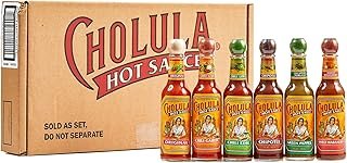 Hot Sauce Variety Pack, Product of Mexico, Gift Set Includes Six 5 Fl Oz Signature Cholula Hot Sauces for Eggs, Pizza, Mexican Dishes, and More, 30 fl oz