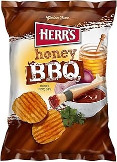 HERR'S Honey BBQ Potato Chips, 1 Ounce (Pack of 42 Bags) – Sweet and Smoky Potato Chips – Perfect for School, Work, and Snack Time