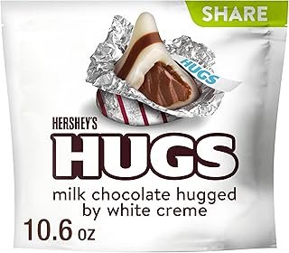HERSHEY'S HUGS Milk Chocolate and White Creme Candy Share Pack, 10.6 oz