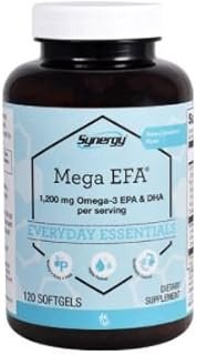 Vitacost Synergy Mega EFA 1200 Omega 3 EPA and DHA with Natural Strawberry 120 Softgels