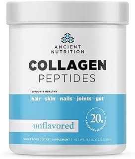 Ancient Nutrition Collagen Peptides, Collagen Peptides Powder, Unflavored Hydrolyzed Collagen, Supports Healthy Skin, Joints, Gut, Keto and Paleo Friendly, 28 Servings, 20g Collagen per Serving