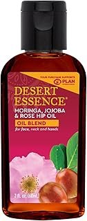 Desert Essence Moringa, Jojoba & Rose Hip Oil Refreshing & Rejuvenating Skin Restoration - Nutrient-Rich Vitamin Blend For Face, Neck, Body & Hands - Vegan, Non-GMO, Gluten-Free, Cruelty-Free - 2oz