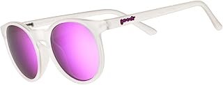 goodr Strange Things Are Afoot Polarized Round Sunglasses for Men & Women, Small Sized (Circle G), Clear Translucent Frame with Purple Mirrored Reflective Lenses, UV400 Protection, No Slip, No Bounce