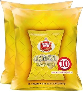 Better Made Special Original Flavor Potato Chips 2 Ten Packs (20) Lunch Snack Bags 1oz (Pack of 20) - Gluten Free - Family Owned in Detroit