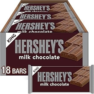 HERSHEY'S Milk Chocolate King Size, Candy Bars, 2.6 oz (18 Count)