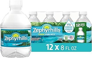Zephyrhills Florida Spring Bottled Water, 12 Pack - Still Drinking Water with Naturally Occurring Minerals for Taste - 8 Fl Oz Mini Bottles