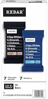 RXBAR Protein Snack Bars, All Natural Ingredients, Chocolate Sea Salt and Blueberry, 14-count,