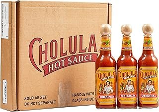 Cholula Hot Sauce Multipack, Original, Product of Mexico, Gift Set Includes Three 12 Fl Oz Bottles, Blend of Arbol & Piquin Peppers with Spices for Eggs, Rice, Tacos, Huevos Rancheros & More, 3 count