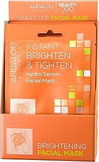 Andalou Naturals Instant Brighten & Tighten Hydro Serum Facial Mask, 0.6 Fluid Ounce